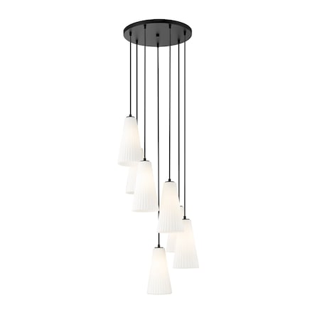 Z-Lite Farrell 7 Light Chandelier, 18in. W x 13.75in. H, Matte Black 3043P7-7R-MB